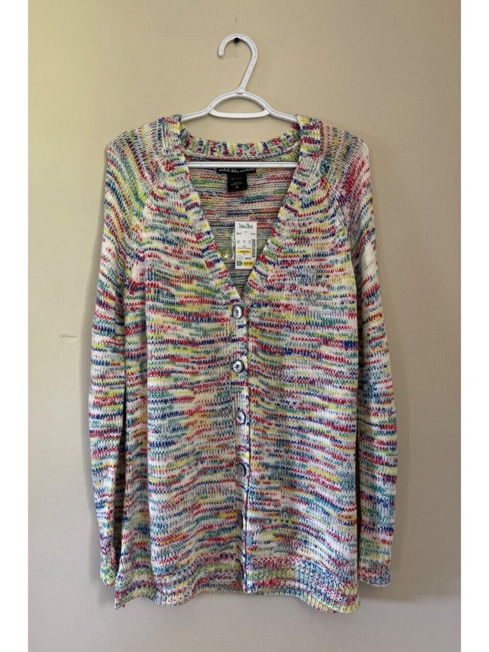 NWT United States Sweaters Womens XLarge Multicolored Cardigan Button-Up Front
